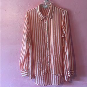 Striped plus size blouse